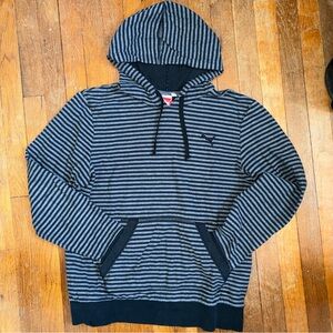 Puma y2k Emo Black and Gray Striped Hoodie